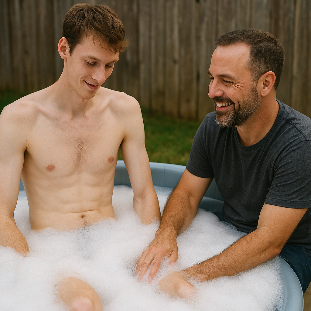 Bathing My Wifes Young Bull