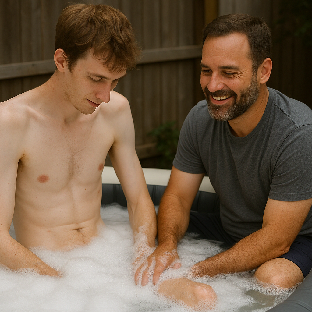 Bathing My Wifes Young Bull