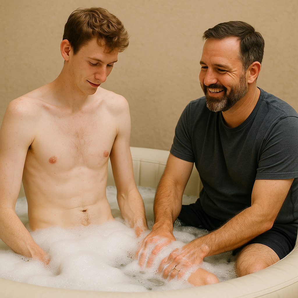 Bathing My Wifes Young Bull