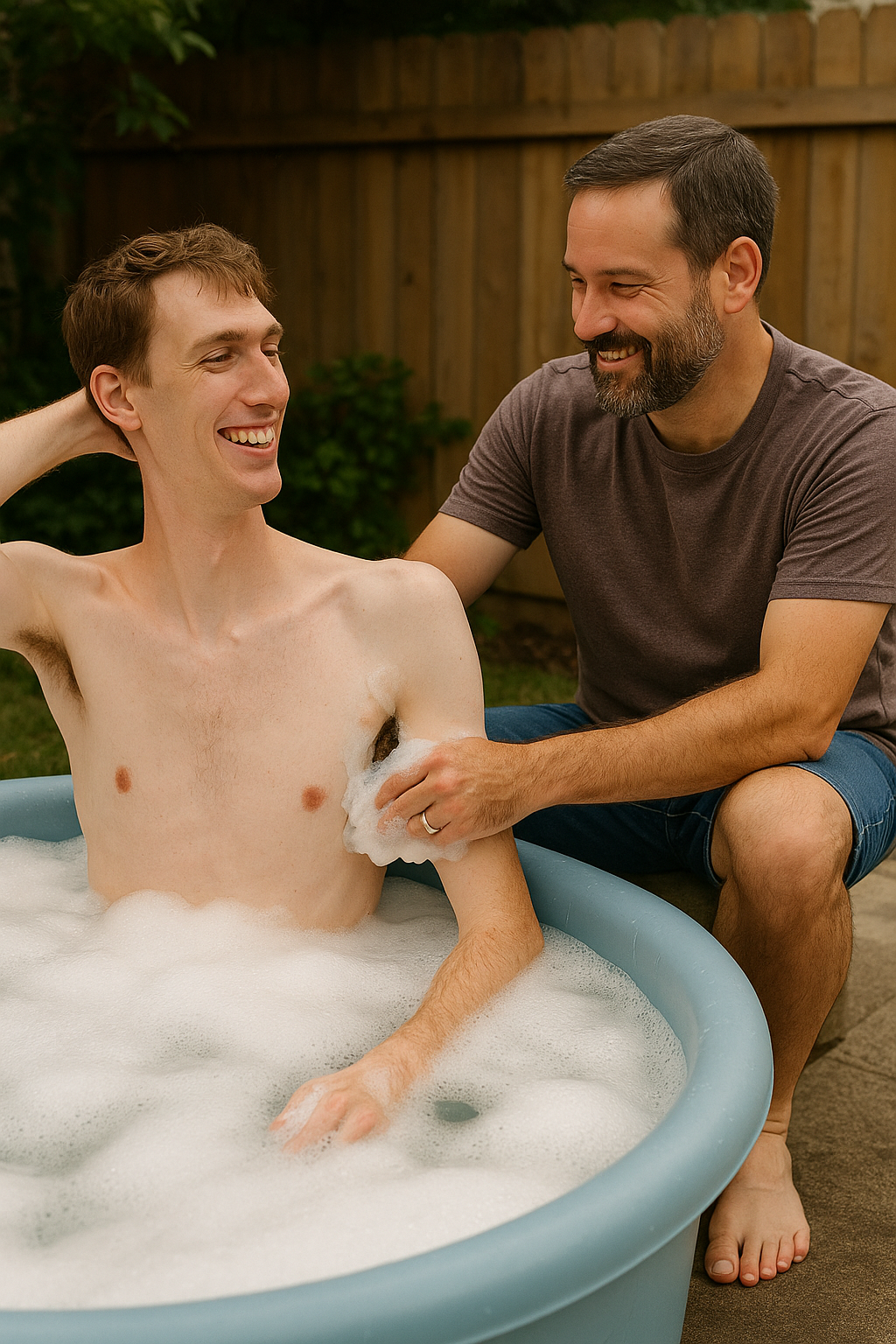 Bathing My Wifes Young Bull