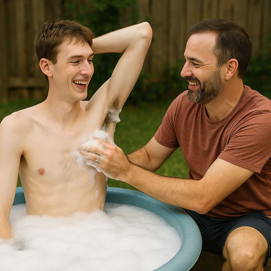 Bathing My Wifes Young Bull