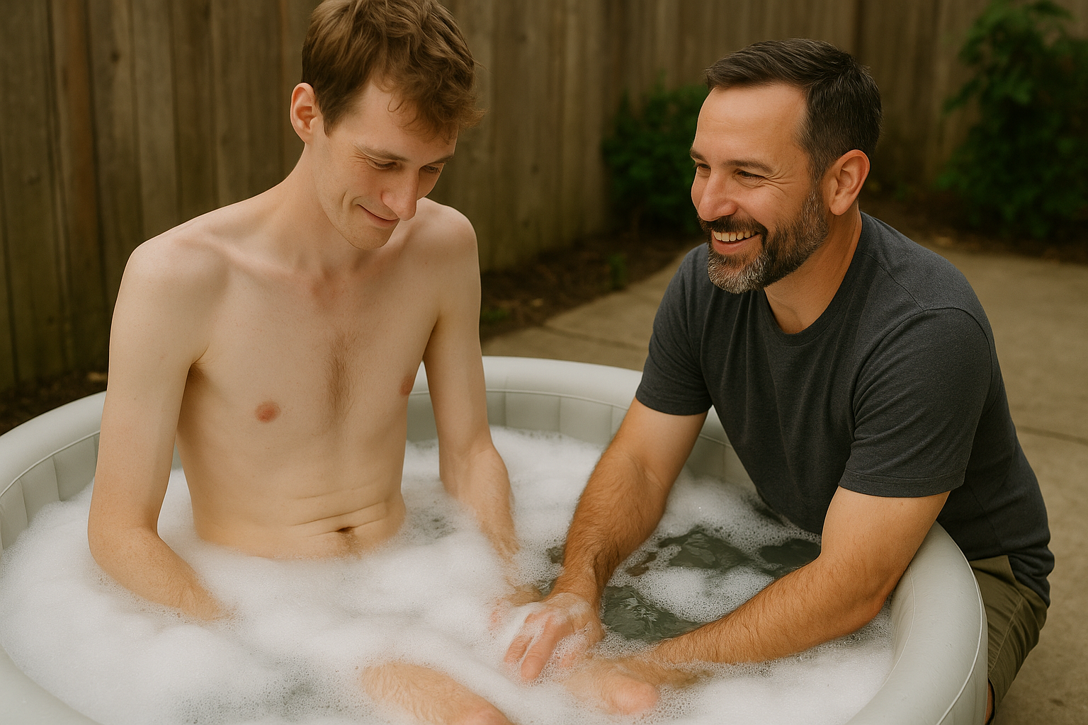 Bathing My Wifes Young Bull