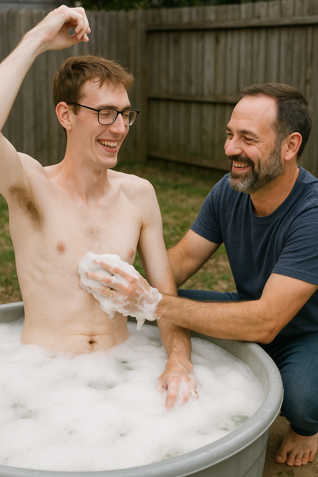 Bathing My Wifes Young Bull