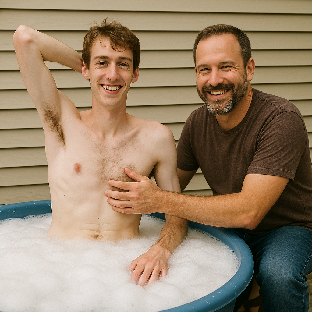 Bathing My Wifes Young Bull