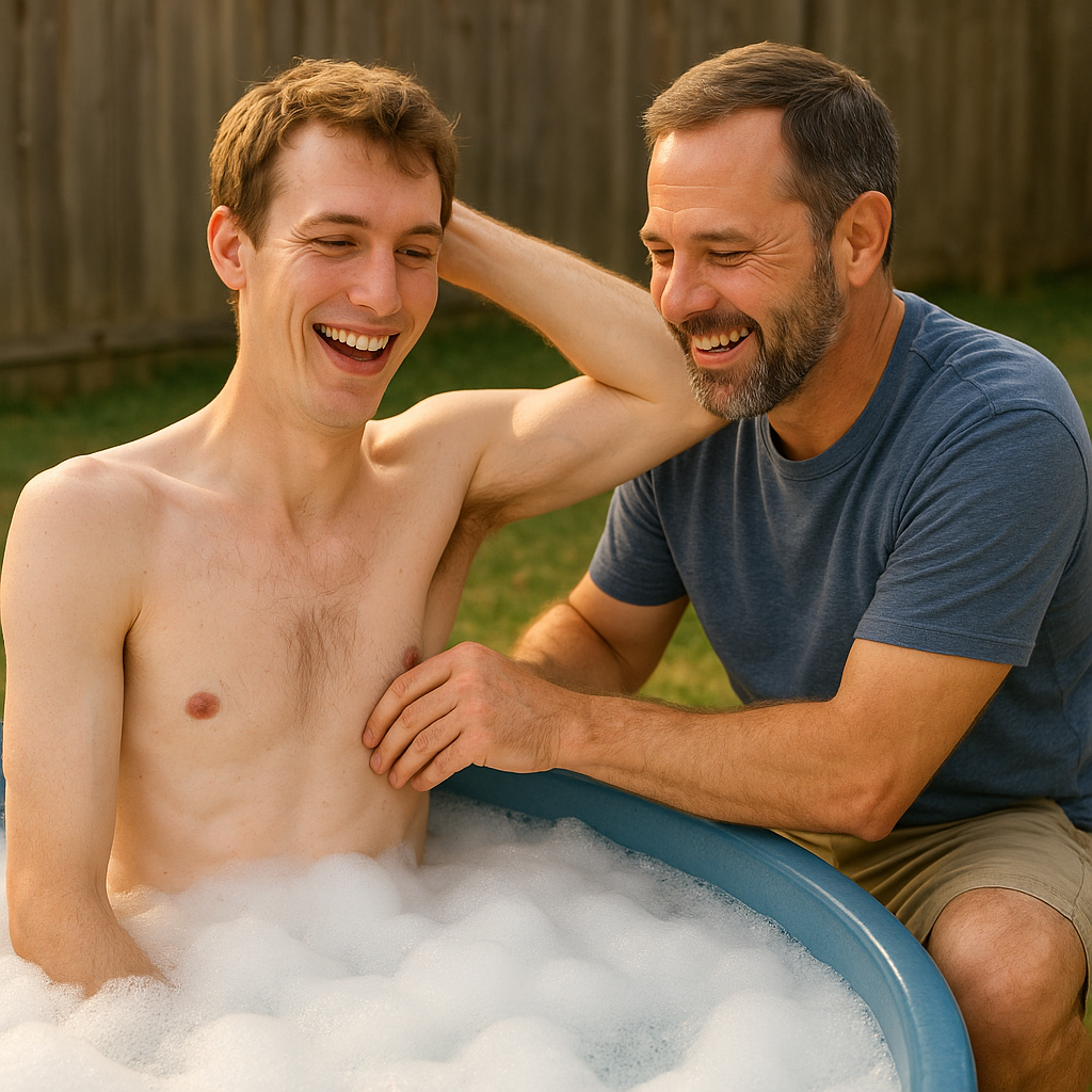 Bathing My Wifes Young Bull